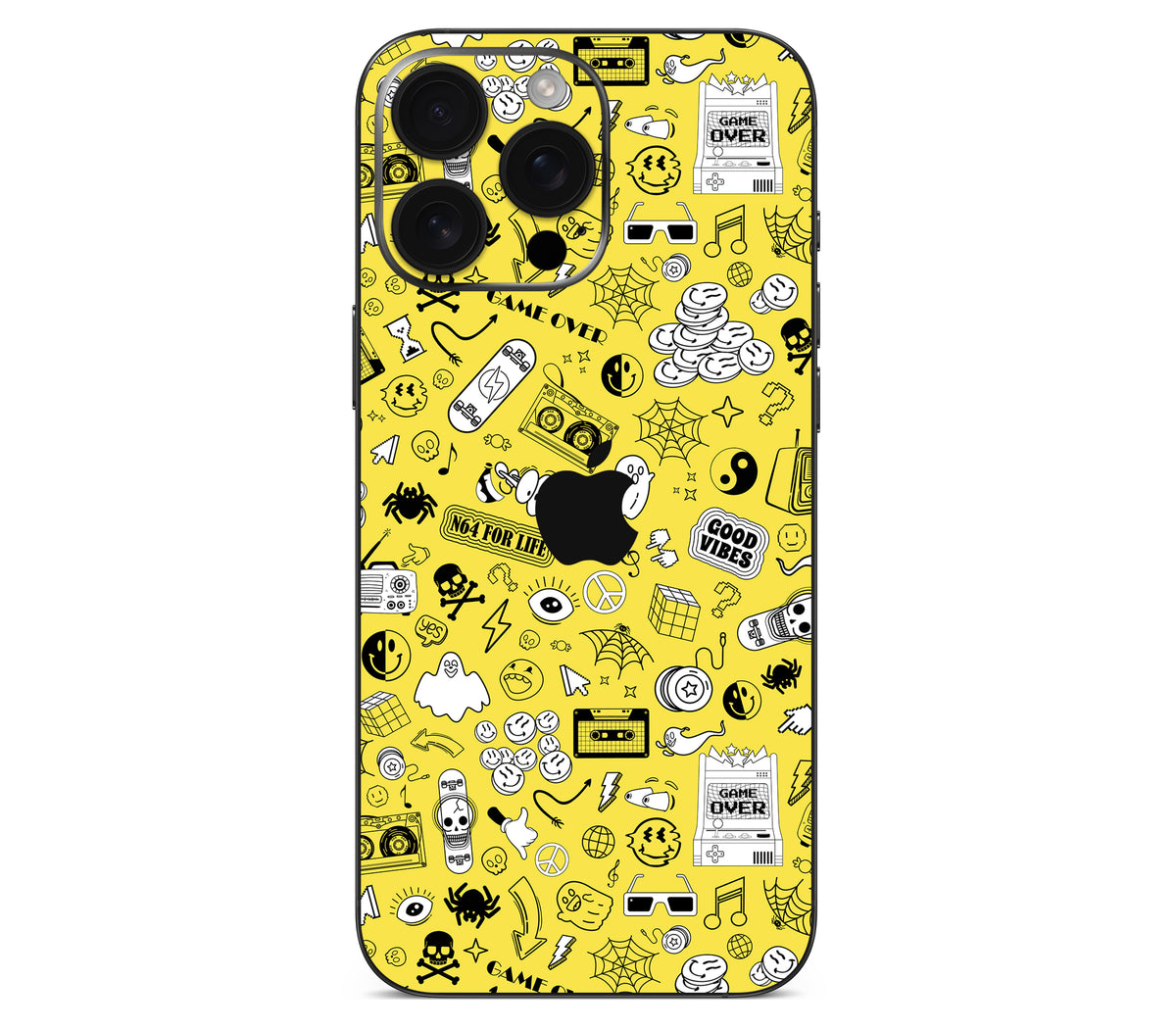 iPhone 16 Pro skin, 90’s Nostalgia, back skin with logo cutout