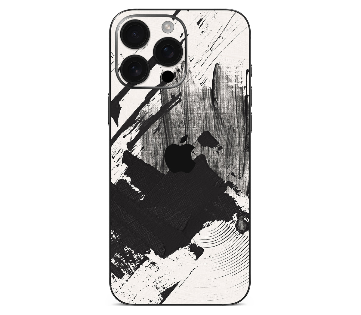 iPhone 16 Pro skin, Black Noir, back skin with logo cutout
