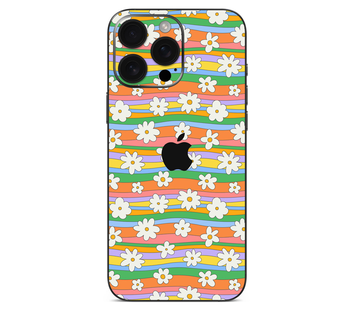 iPhone 16 Pro skin, Daisy Drift, back skin with logo cutout