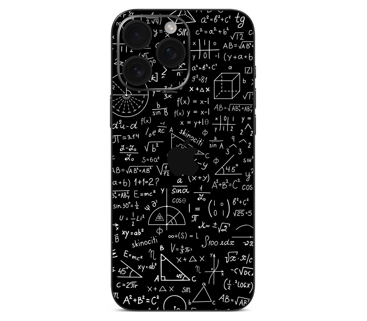 iPhone 16 Pro skin, Math Madness, back skin with logo cutout