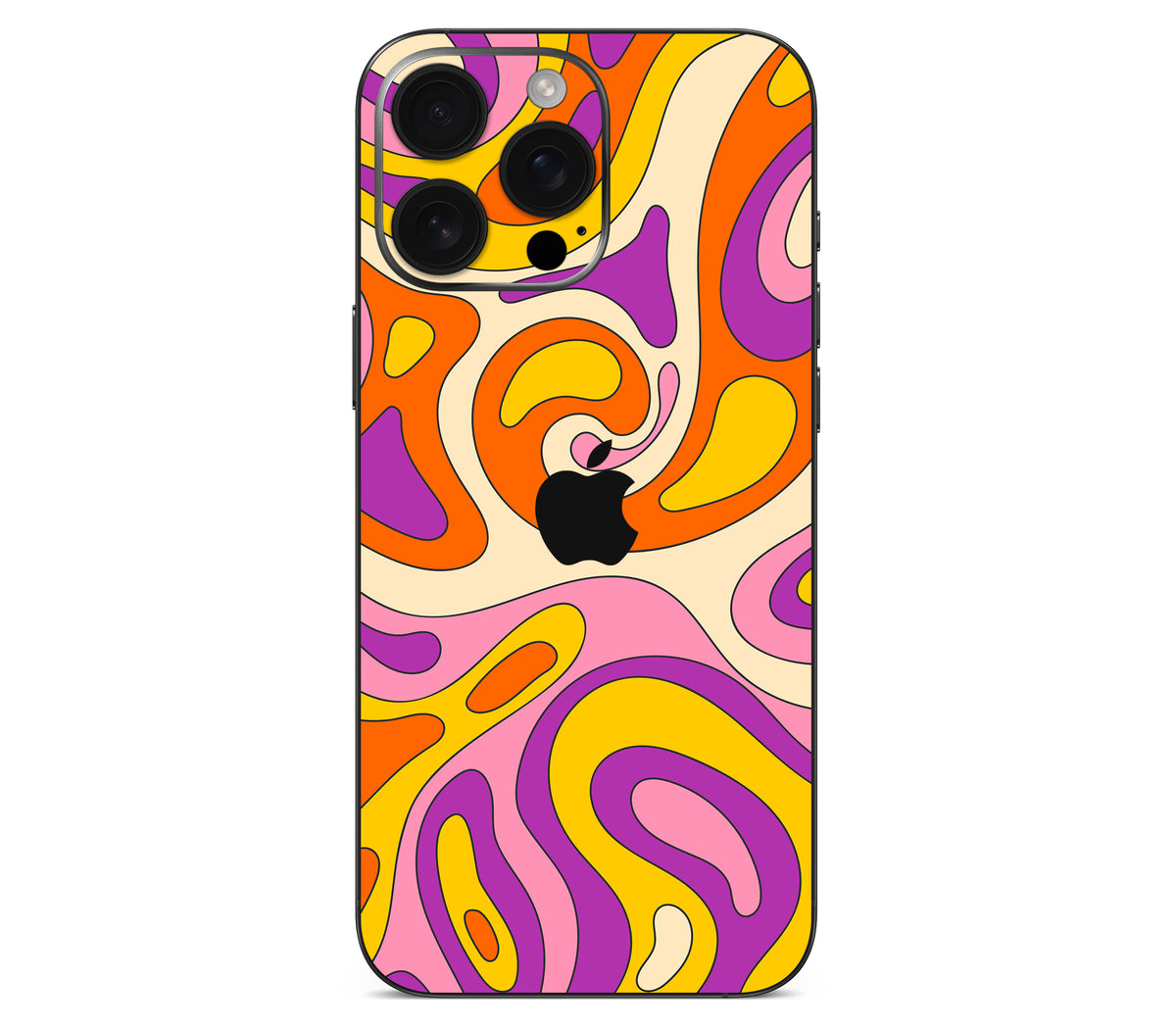 iPhone 16 Pro skin, Psycho Vortex, back skin with logo cutout