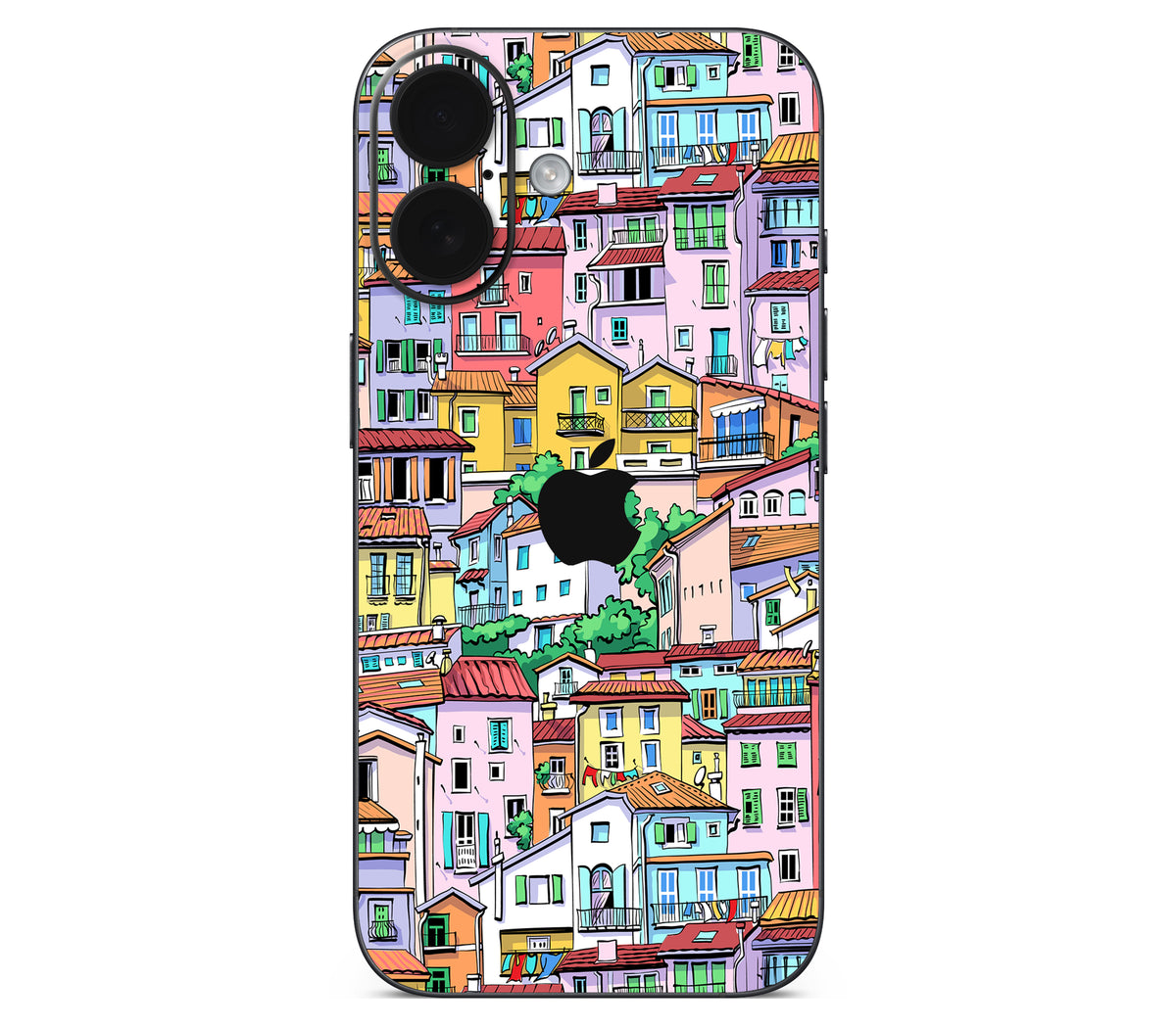 iPhone 16 skin, Menton Mosaic, back skin with logo cutout