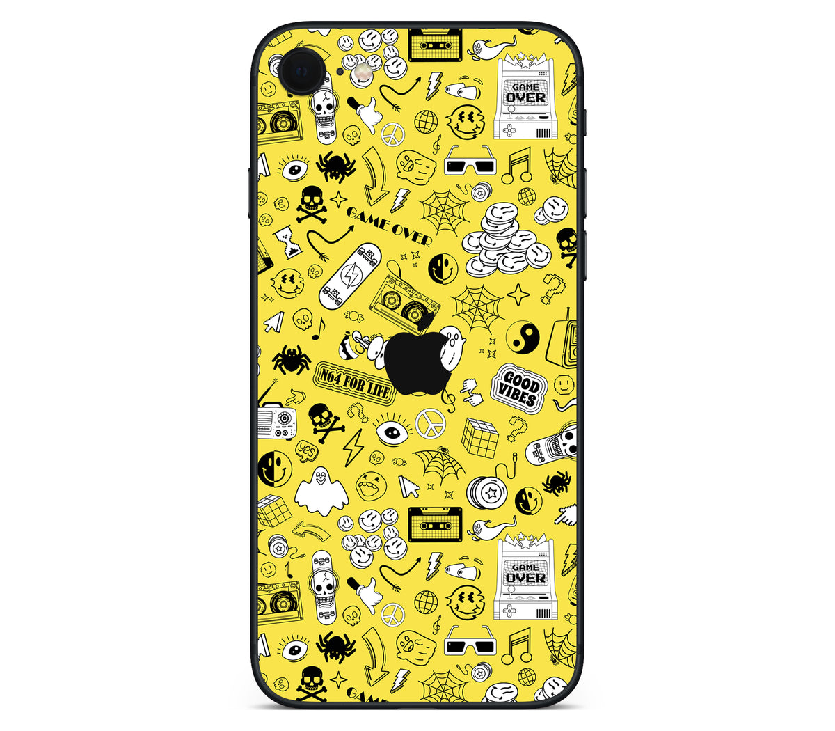 iPhone SE 2020 Gen2 skin, 90’s Nostalgia, back skin with logo cutout