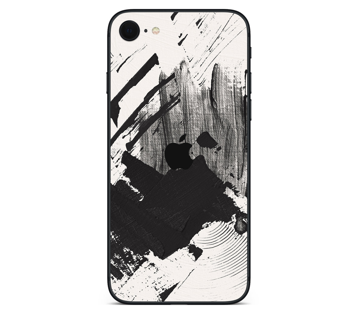 iPhone SE 2020 Gen2 skin, Black Noir, back skin with logo cutout