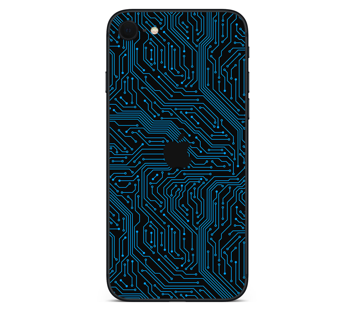 iPhone SE 2022 Gen3 skin, Eternal Blue, back skin with logo cutout