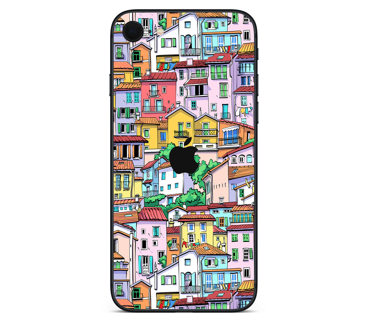iPhone SE 2022 Gen3 skin, Menton Mosaic, back skin with logo cutout