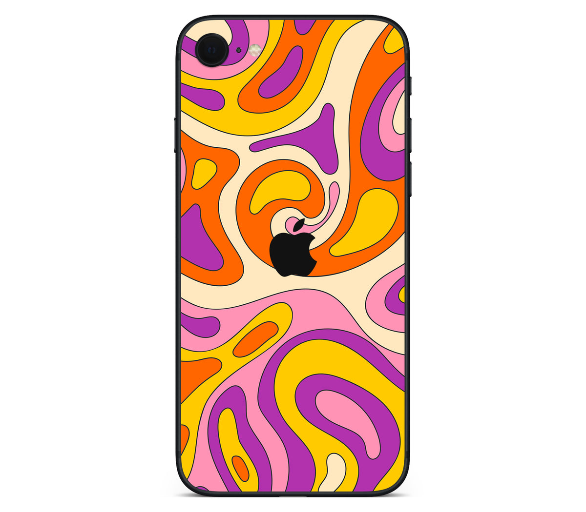 iPhone SE 2022 Gen3 skin, Psycho Vortex, back skin with logo cutout