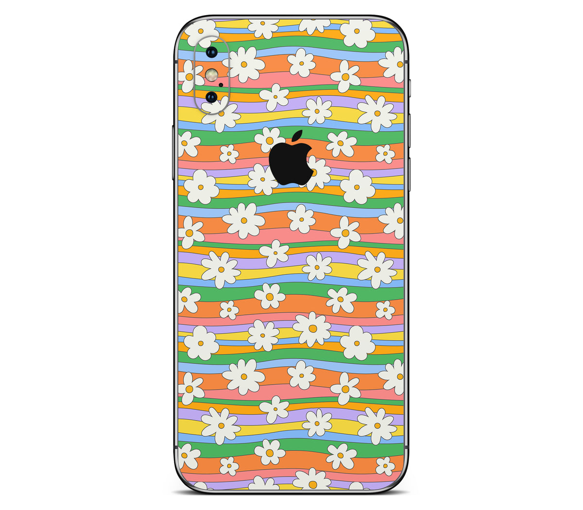 iPhone XS Max skin, Daisy Drift, back skin with logo cutout