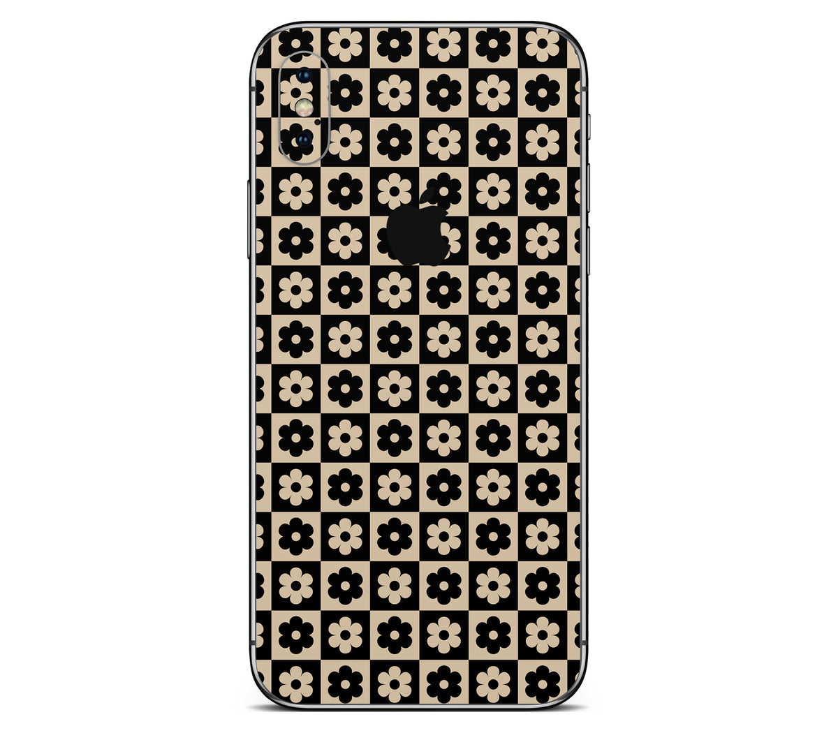 iPhone XS Max skin, Floral Grid, back skin with logo cutout
