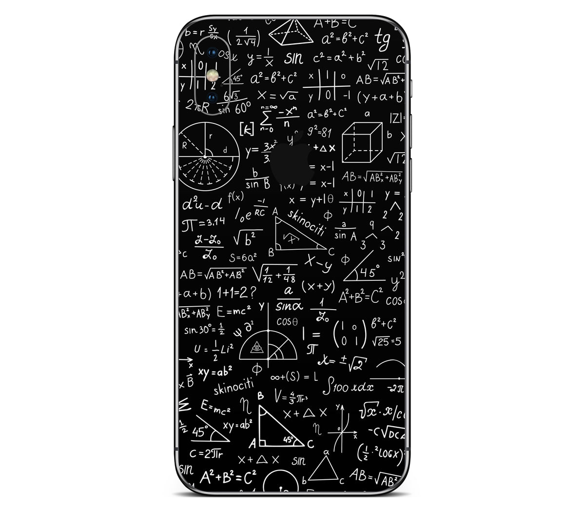iPhone XS Max skin, Math Madness, back skin with logo cutout