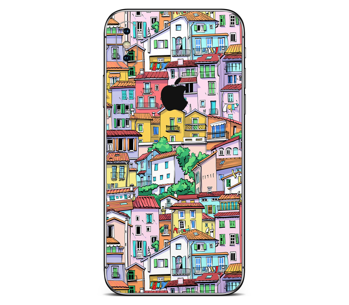 iPhone XS skin, Menton Mosaic, back skin with logo cutout
