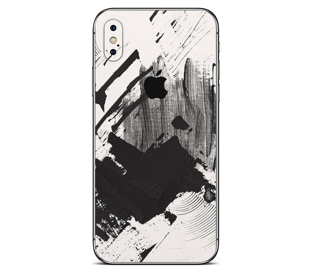 iPhone X skin, Black Noir, back skin with logo cutout