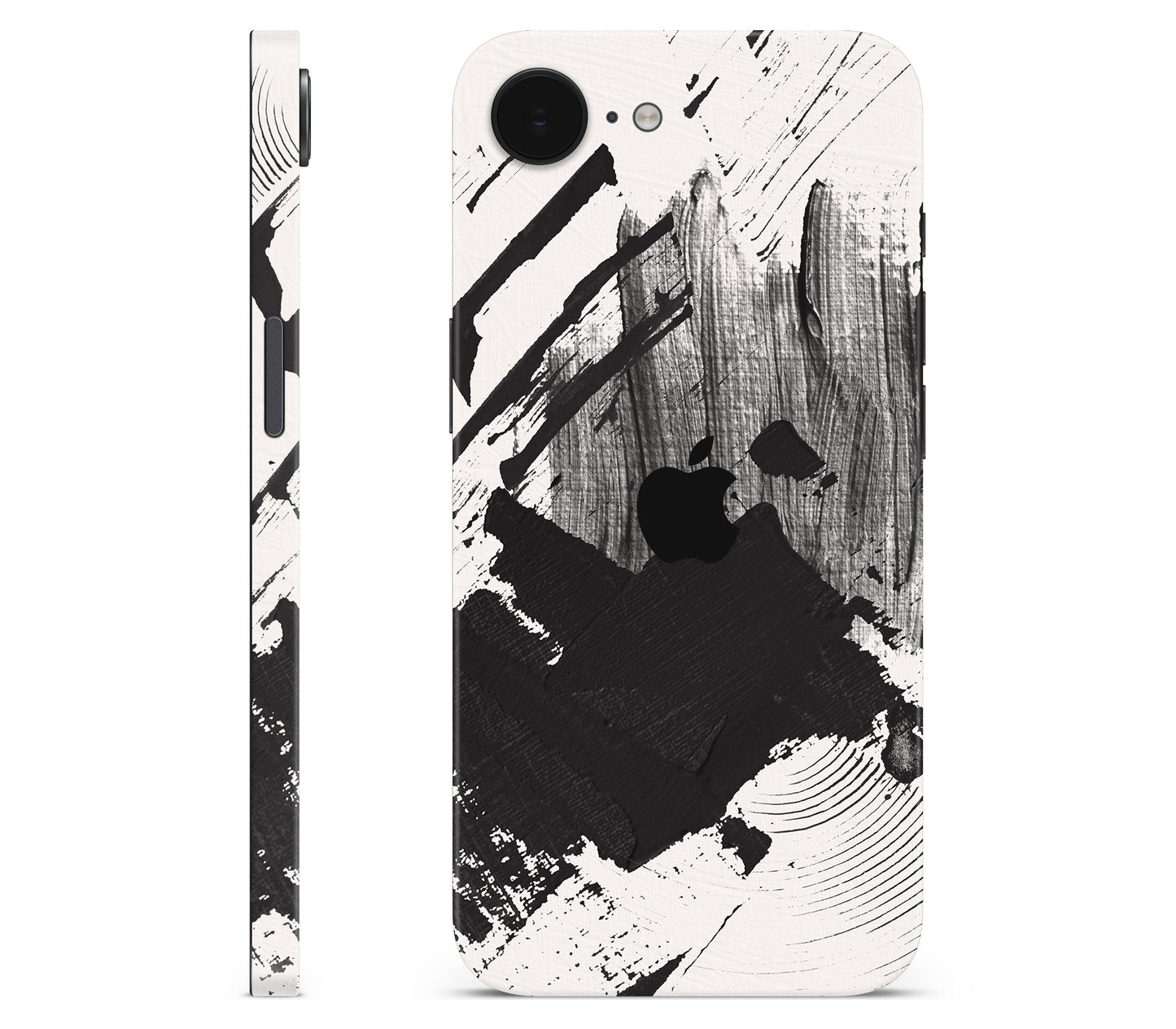 iPhone 17e skin, Black Noir, full wrap with logo cutout