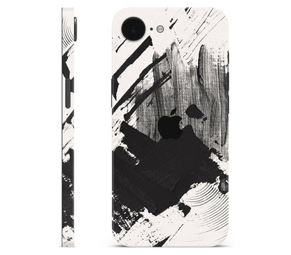 iPhone 17e skin, Black Noir, full wrap with logo cutout
