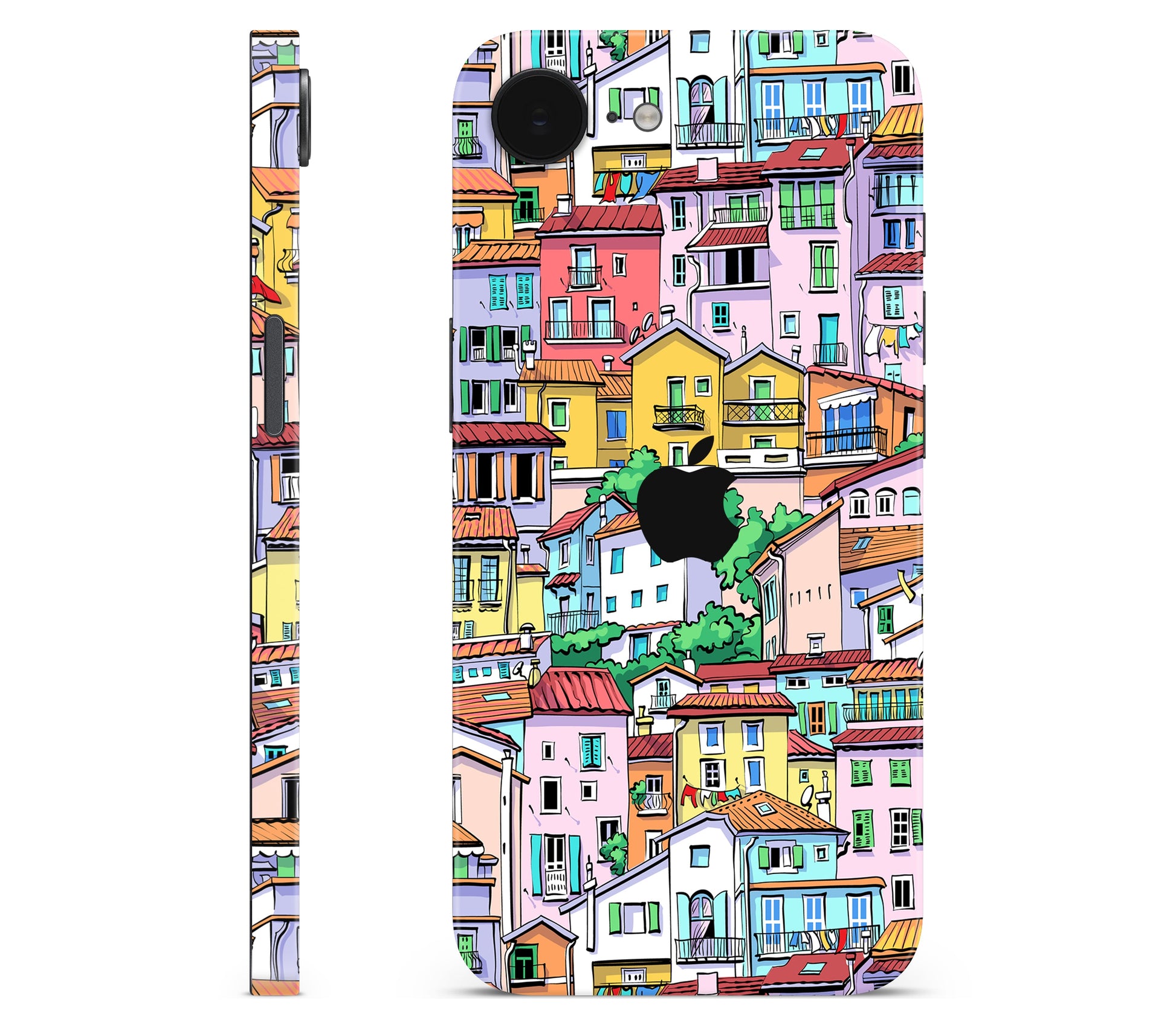 iPhone 17e skin, Menton Mosaic, full wrap with logo cutout