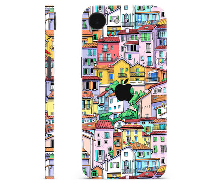 iPhone 17e skin, Menton Mosaic, full wrap with logo cutout
