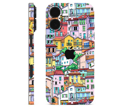 iPhone 17 skin, Menton Mosaic, full wrap with logo cutout
