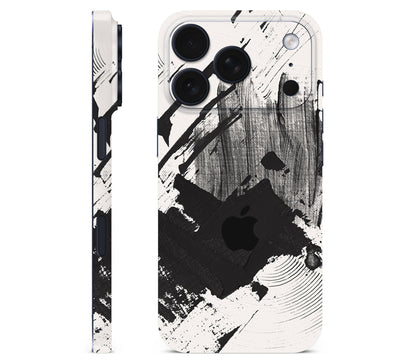 iPhone 18 Pro skin, Black Noir, full wrap with logo cutout