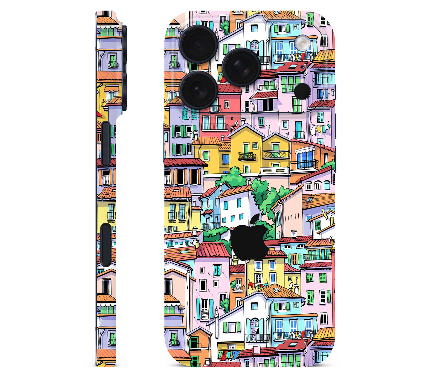 iPhone 17 Pro Max skin, Menton Mosaic, full wrap with logo cutout