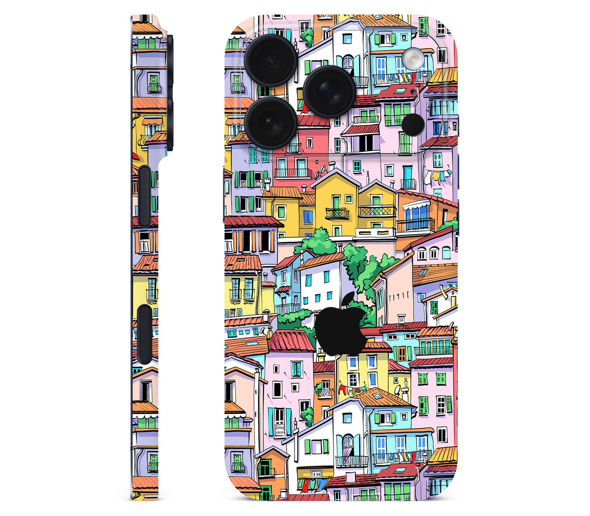 iPhone 18 Pro Max skin, Menton Mosaic, full wrap with logo cutout