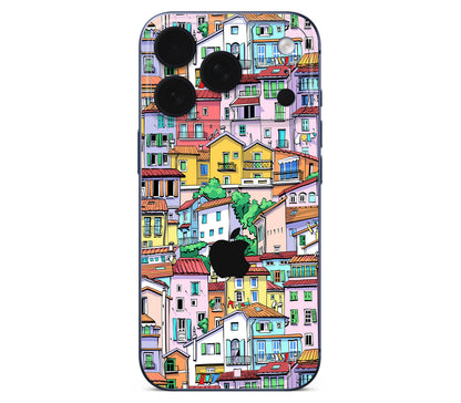 iPhone 18 Pro skin, Menton Mosaic, back skin with logo cutout