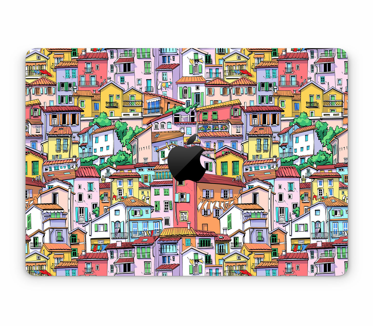 MacBook Air 13" (2025, M4) skin, Menton Mosaic, top skin with logo cutout